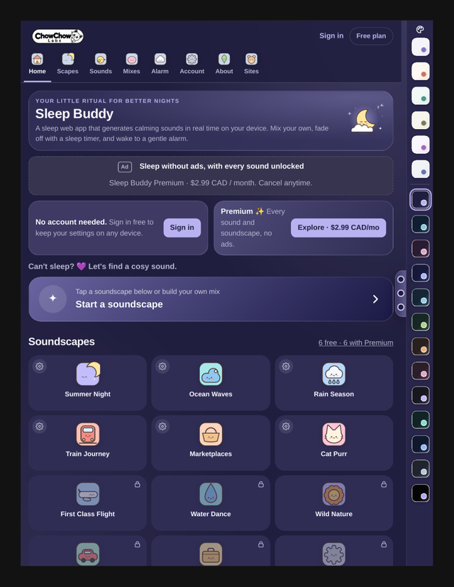 Sleep Buddy – Free Sleep Sounds, Timer & Gentle Alarm Web App