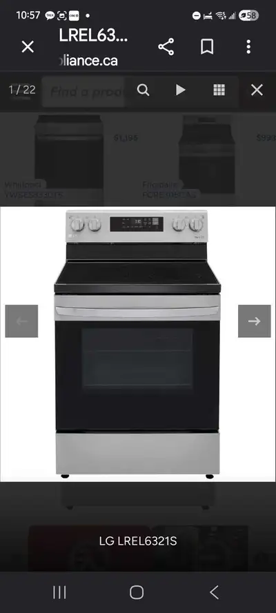 LG LREL6321S STOVE, View more