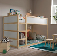 IKEA - KURA reversible bed, Twin, Bed base frame: Solid pine