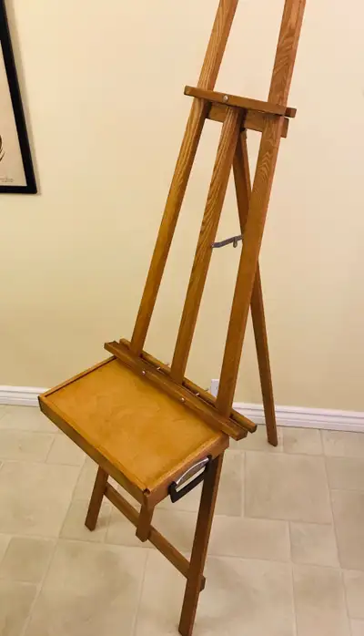 Adjustable Wooden A Frame Easel with Removable Supply Drawer, View more