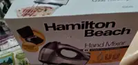 Hand Mixer Hamilton Beachwith Snap-On Case, Black and silver co