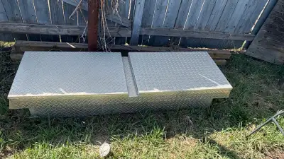 Tool box for truck bed. No keys, both doors open and close. Rusty, selling for cheap. Negotiable pri...