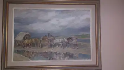 Large Udvary Pal (1900-1987) oil on canvas painting, View more