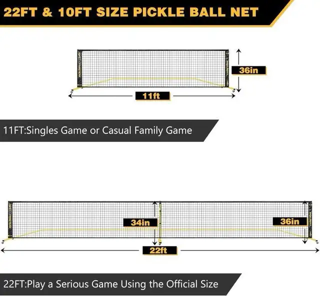Fostoy Portable Pickleball Net Set 11-22 FT - New In Box62864746249474122