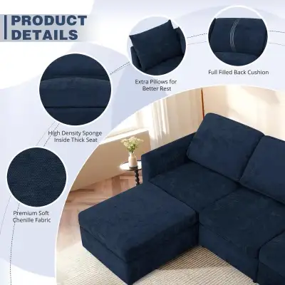 Chenille Sectional Sofa, View more