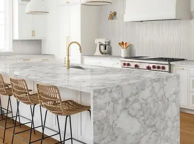 kitchen countertops and kitchen island, View more