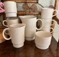 Poole England Vintage Pottery Coffee Set, Gravy, Serving Bowls