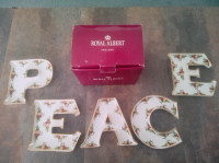 Royal Albert Old Country Roses - "PEACE" letter art/candy dishes