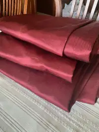 Deep Red Silk Blackout Curtains (4 panels)