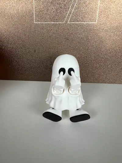 3D Printed Articulated Middle Finger Ghost – Halloween Decor, View more