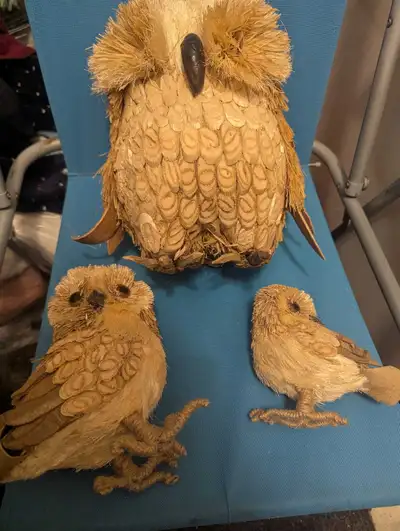 New 3. Owls straw like material 11" / 7 "/ and 5 in, View more