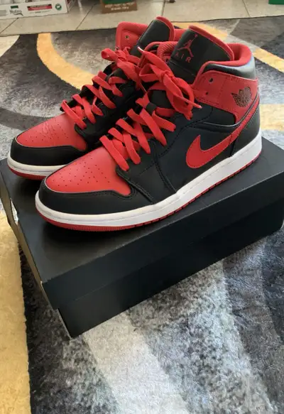 Jordan 1 Black Red Mid, View more