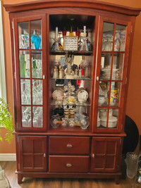 Cherry wood china cabinet.