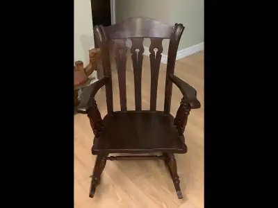 Antique rocking chair, Wooden Rocker, Farmhouse Decor, View more