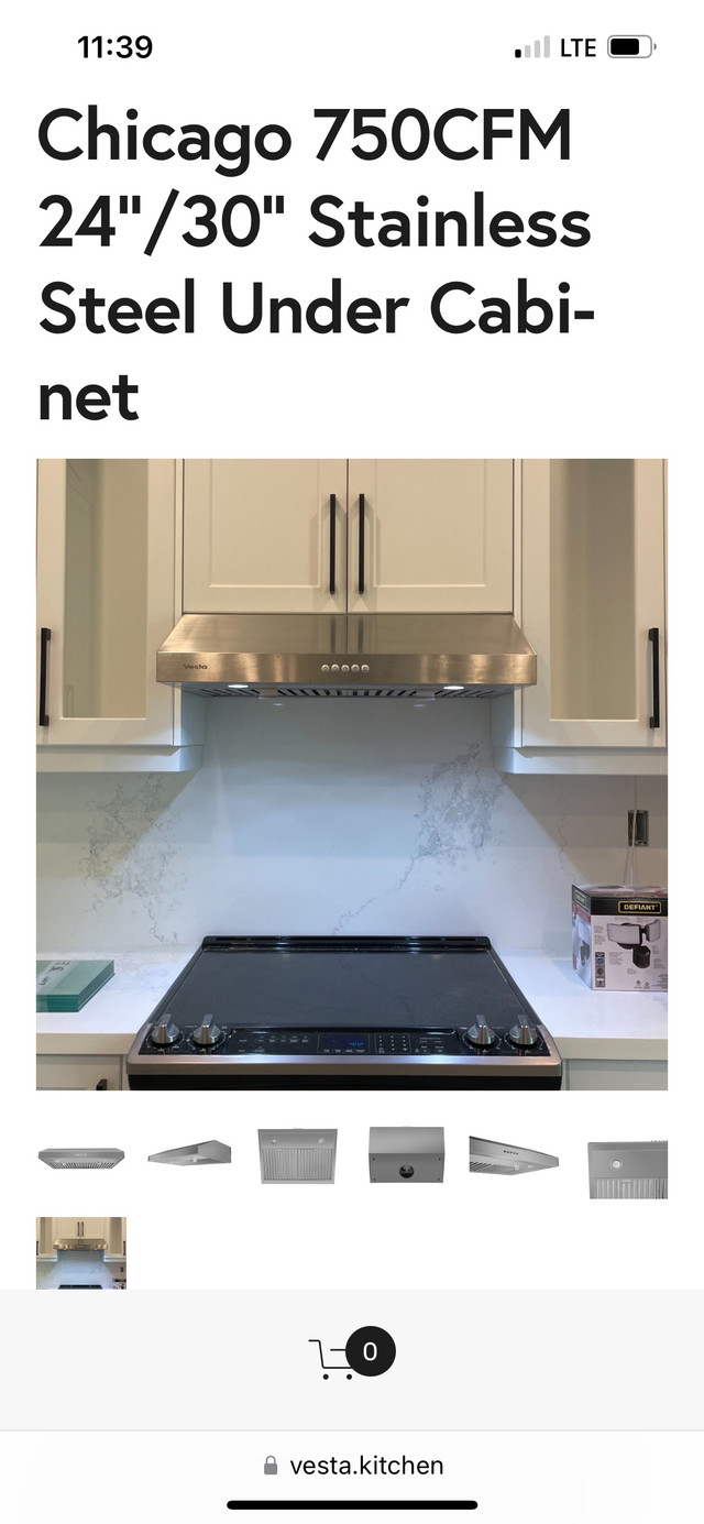 Brand New Vesta 750 CFM kitchen Range hood for Wholesale