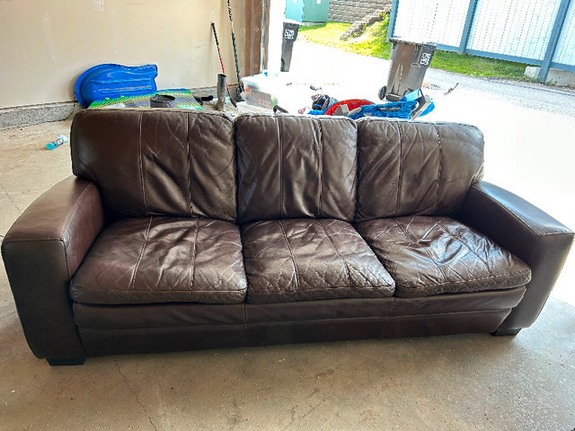 Leather apartment size sofa | Couches & Futons | Edmonton | Kijiji
