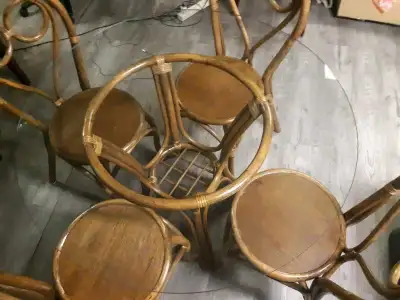 Bentwood dinning table and chairs , View more