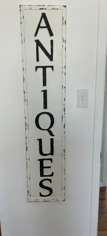 ANTIQUE HANGING WALL SIGN, View more