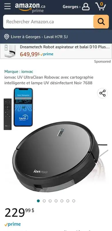 Aspirateur robot robo vac 2000 smart robotic vacuum cleaner, View more