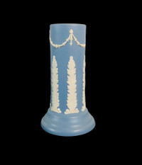 Large ECanada Art Pottery vase, Jasperware, vintage, blue