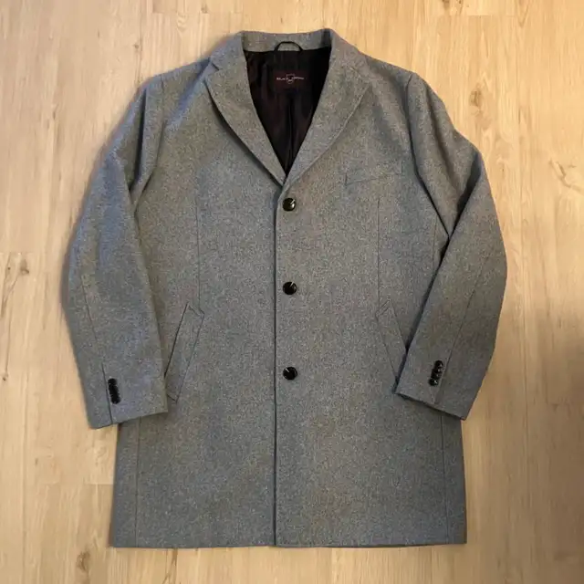 Black Brown  Men's Wool Blend Winter Formal Fashion Coat 46T in Men's in Oshawa / Durham Region - Image 2