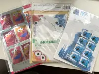 3 sets of Sesame Street letter envelope sets 