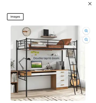 Twin loft bed - 150 - new, View more