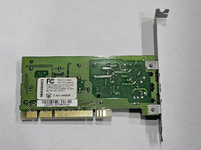 56k PCI Card Dial-Up Phone Modem MA5601CI for Computer in System Components in City of Toronto - Image 2