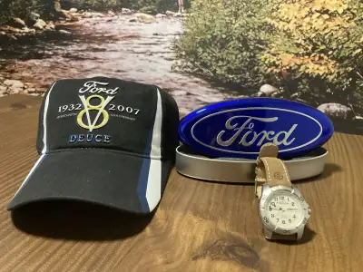 Ensemble Calotte Ford 75ieme Anniversaire et Montre Ford, View more