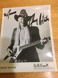 Johnny Winter Signed Promo Photo #2
