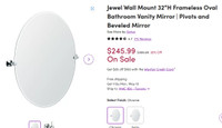 New in box.  32” Oval mirror.