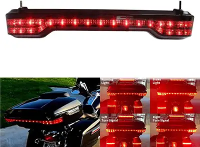 HCmotorku Motorcycle LED King Tour Pack Brake Turn Tail Light Fit for Harley Touring Street Glide Ro...