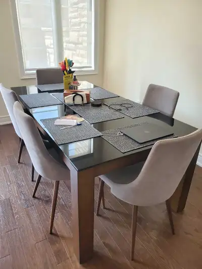 Glass Top Dining Table–Excellent Condition (Chairs NOT Included), View more