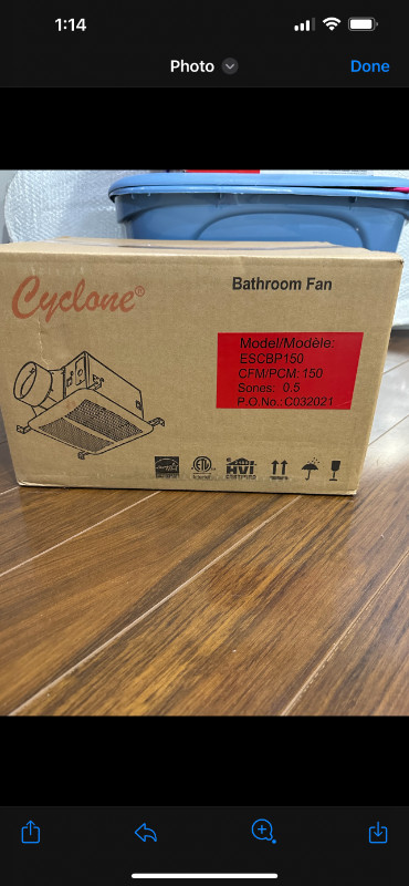 NEW Cyclone ESCBP150 bathroom fan in Indoor Lighting & Fans in Oakville / Halton Region - Image 2