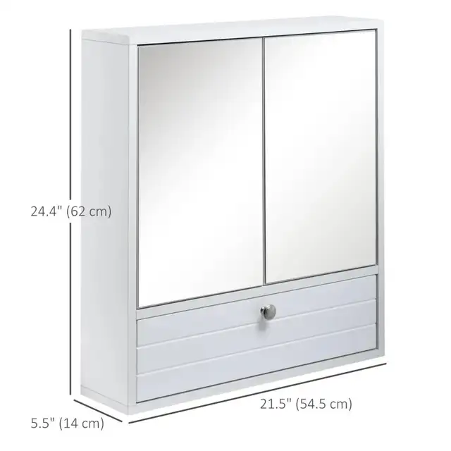 Medicine Cabinet with Mirror, Bathroom Wall Cabinet w 2 Mirror in Home Décor & Accents in Markham / York Region - Image 4