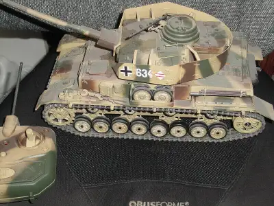 For Sale 1/18 Plastic Bradley Fighting Vehicle with 1/18 R.C Basic Panzer Tank for parts donation. C...