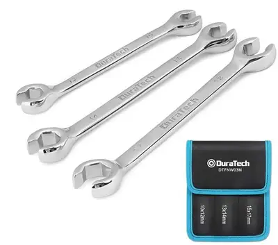 Flare Nut Wrench Set, Metric, 3-Piece, 10, 12, 13, 14, 15, 17 mm, View more