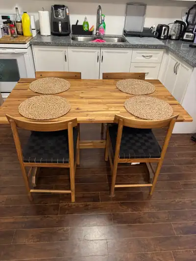 Dining Table with 4 Chairs – Solid Wood – Great Condition, View more