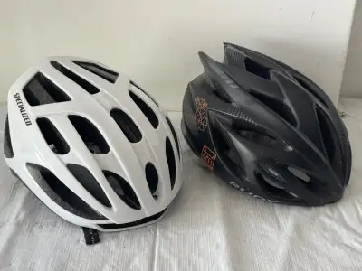 TWO ROAD BIKE HELMETS, SIZE SMALL/MEDIUM SEE PICTURES READ ADD,, View more