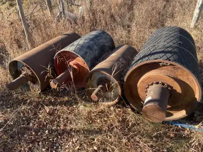 4 big roller drums Very heavy over 4000lb per drum 1 drum is magnetic $1000 for all 4 Used for grave...