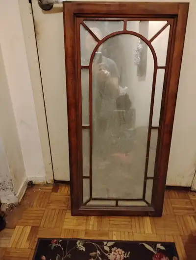 Vintage Cathedral  glass mirror, View more