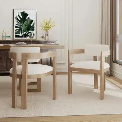 Lyddia Wood Upholstered Dining Chair (Set of 2), View more