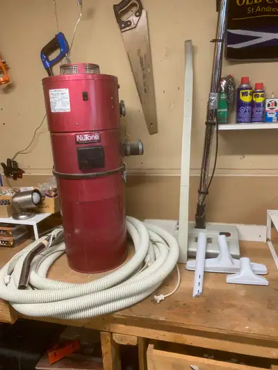 Nutone central vacuum system Includes canister, power head, hose and accessories