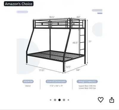 black steel bunk bed frame, View more