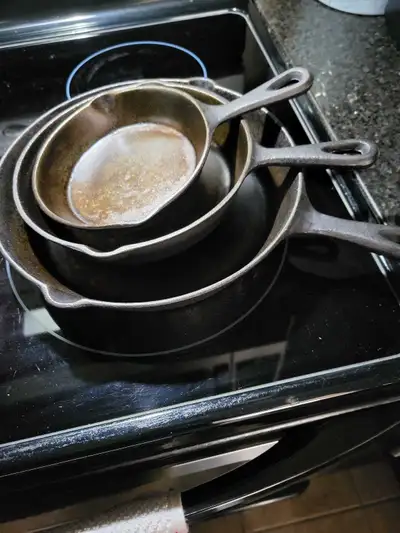 Cast iron skillet set , View more
