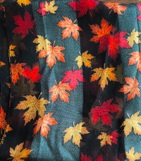 Satin Maple leaf design dress scarf