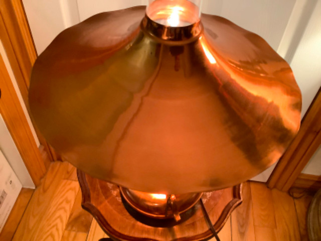 Unique MCM Solid Copper Table Lamp w Glass Chimney  in Indoor Lighting & Fans in Belleville - Image 4