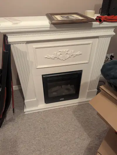 Electric fireplace and mantle, View more