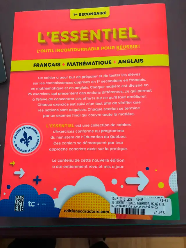 Grade 7 Essentials: French-Mathematics-English63008307460609121