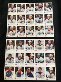 Very Rare 1986-‘87 Oilers Hockey cards, 2 sheets, Red Rooster